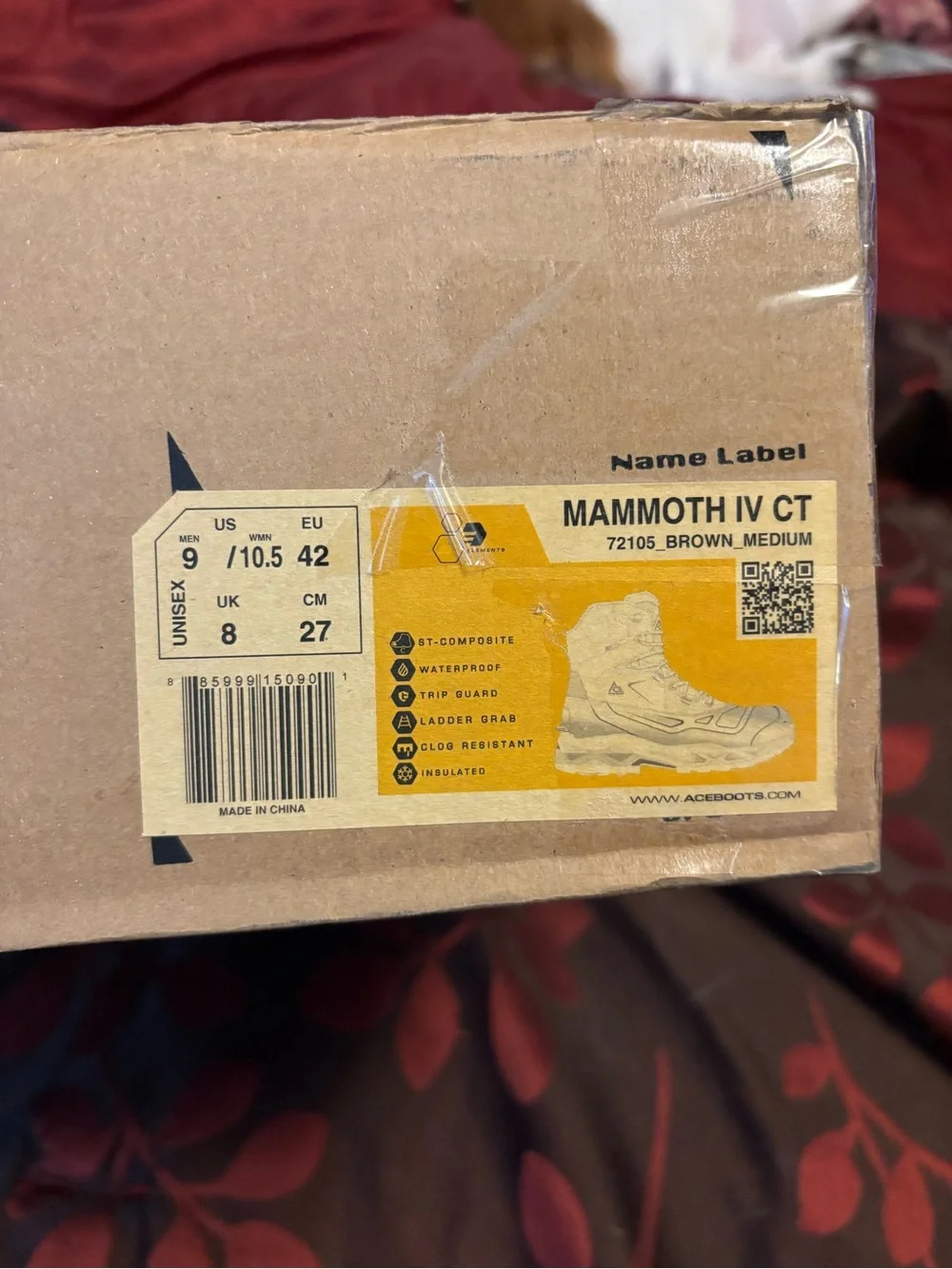 Men's Brown and Black Waterproof Work Boots